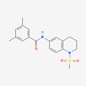 molecular formula C19H22N2O3S B2610968 3,5-dimethyl-N-(1-methylsulfonyl-3,4-dihydro-2H-quinolin-6-yl)benzamide CAS No. 942007-11-6
