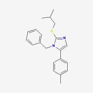molecular formula C21H24N2S B2610971 1-苄基-2-(异丁基硫)-5-(对甲苯基)-1H-咪唑 CAS No. 1206986-51-7