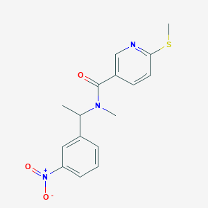 N-methyl-6-(methylsulfanyl)-N-[1-(3-nitrophenyl)ethyl]pyridine-3-carboxamide