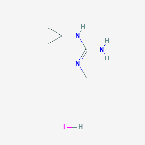 molecular formula C5H12IN3 B2610986 N-Cyclopropyl-n'-methylguanidine hydroiodide CAS No. 2172635-63-9