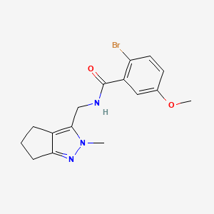 molecular formula C16H18BrN3O2 B2610992 2-bromo-5-methoxy-N-((2-methyl-2,4,5,6-tetrahydrocyclopenta[c]pyrazol-3-yl)methyl)benzamide CAS No. 2034289-53-5