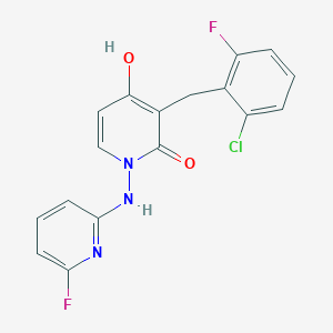 molecular formula C17H12ClF2N3O2 B2610997 3-(2-氯-6-氟苄基)-1-[(6-氟-2-吡啶基)氨基]-4-羟基-2(1H)-吡啶酮 CAS No. 400077-42-1