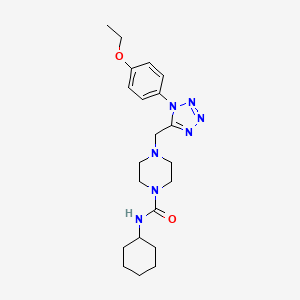molecular formula C21H31N7O2 B2610998 N-环己基-4-((1-(4-乙氧苯基)-1H-四唑-5-基)甲基)哌嗪-1-甲酰胺 CAS No. 1049462-81-8