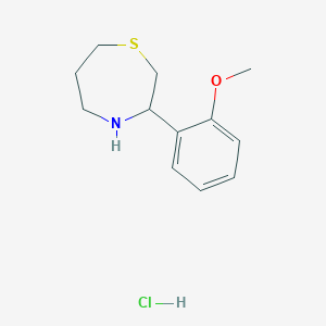 molecular formula C12H18ClNOS B2610999 3-(2-Methoxyphenyl)-1,4-thiazepane hydrochloride CAS No. 2094147-68-7