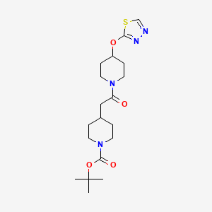 molecular formula C19H30N4O4S B2611011 4-(2-(4-((1,3,4-噻二唑-2-基)氧基)哌啶-1-基)-2-氧代乙基)哌啶-1-羧酸叔丁酯 CAS No. 2176271-31-9