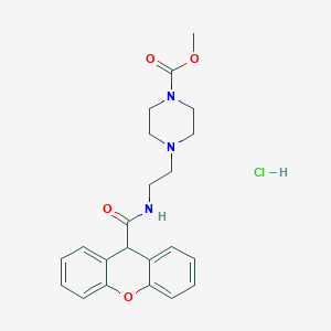 molecular formula C22H26ClN3O4 B2611013 methyl 4-(2-(9H-xanthene-9-carboxamido)ethyl)piperazine-1-carboxylate hydrochloride CAS No. 1351609-57-8