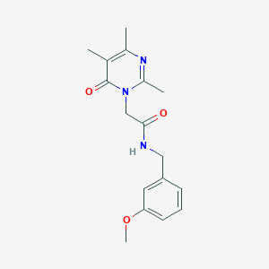 molecular formula C17H21N3O3 B2611017 N-[(3-Methoxyphenyl)methyl]-2-(2,4,5-trimethyl-6-oxopyrimidin-1-yl)acetamide CAS No. 2319638-38-3
