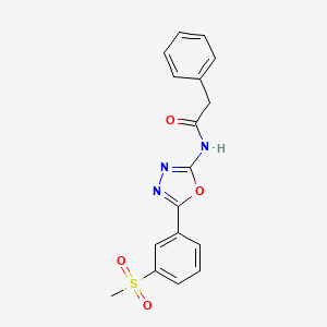 molecular formula C17H15N3O4S B2611022 N-[5-(3-methylsulfonylphenyl)-1,3,4-oxadiazol-2-yl]-2-phenylacetamide CAS No. 886907-62-6