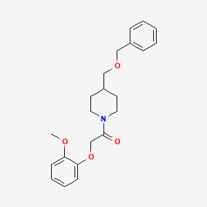 molecular formula C22H27NO4 B2611025 1-(4-((苄氧基)甲基)哌啶-1-基)-2-(2-甲氧基苯氧基)乙酮 CAS No. 1226429-97-5