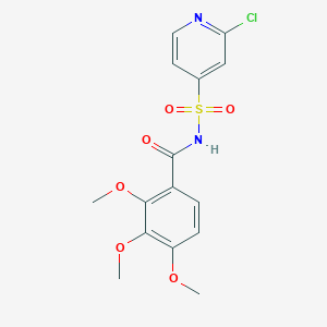 molecular formula C15H15ClN2O6S B2611028 N-[(2-chloropyridin-4-yl)sulfonyl]-2,3,4-trimethoxybenzamide CAS No. 1445729-66-7