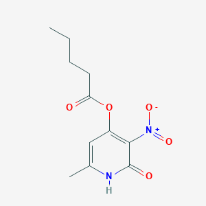 molecular formula C11H14N2O5 B2611034 (6-methyl-3-nitro-2-oxo-1H-pyridin-4-yl) pentanoate CAS No. 868679-33-8
