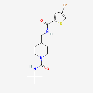 molecular formula C16H24BrN3O2S B2611046 4-((4-溴噻吩-2-甲酰胺)甲基)-N-(叔丁基)哌啶-1-甲酰胺 CAS No. 1797242-18-2