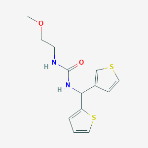 1-(2-Methoxyethyl)-3-(thiophen-2-yl(thiophen-3-yl)methyl)urea