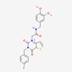 molecular formula C24H22FN3O5S B2611054 N-[(3,4-dimethoxyphenyl)methyl]-2-{3-[(4-fluorophenyl)methyl]-2,4-dioxo-1H,2H,3H,4H-thieno[3,2-d]pyrimidin-1-yl}acetamide CAS No. 1252824-51-3