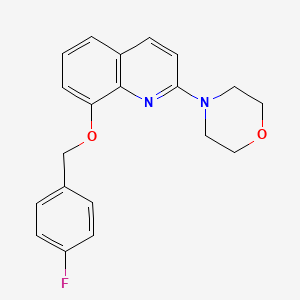 molecular formula C20H19FN2O2 B2611058 4-(8-((4-氟苄氧基)喹啉-2-基)吗啉 CAS No. 941954-55-8