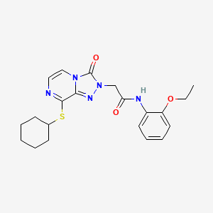 2-(8-(cyclohexylthio)-3-oxo-[1,2,4]triazolo[4,3-a]pyrazin-2(3H)-yl)-N-(2-ethoxyphenyl)acetamide
