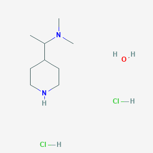 molecular formula C9H24Cl2N2O B2611062 N,N-Dimethyl-1-(4-piperidinyl)ethanamine dihydrochloride hydrate CAS No. 915919-71-0