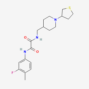 N1-(3-fluoro-4-methylphenyl)-N2-((1-(tetrahydrothiophen-3-yl)piperidin-4-yl)methyl)oxalamide