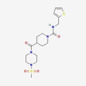 molecular formula C17H26N4O4S2 B2611068 4-(4-(methylsulfonyl)piperazine-1-carbonyl)-N-(thiophen-2-ylmethyl)piperidine-1-carboxamide CAS No. 1219901-64-0