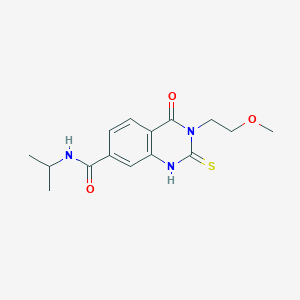 molecular formula C15H19N3O3S B2611070 3-(2-甲氧基乙基)-4-氧代-N-丙烷-2-基-2-硫代亚基-1H-喹唑啉-7-甲酰胺 CAS No. 422527-49-9