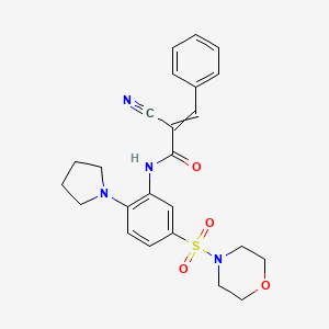 2-cyano-N-[5-(morpholine-4-sulfonyl)-2-(pyrrolidin-1-yl)phenyl]-3-phenylprop-2-enamide