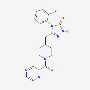 4-(2-fluorophenyl)-3-((1-(pyrazine-2-carbonyl)piperidin-4-yl)methyl)-1H-1,2,4-triazol-5(4H)-one
