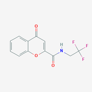 molecular formula C12H8F3NO3 B2611117 4-oxo-N-(2,2,2-trifluoroethyl)chromene-2-carboxamide CAS No. 1388502-51-9