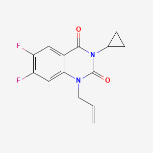 molecular formula C14H12F2N2O2 B2611136 1-allyl-3-cyclopropyl-6,7-difluoroquinazoline-2,4(1H,3H)-dione CAS No. 2189435-16-1