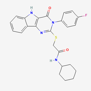 N-cyclohexyl-2-[[3-(4-fluorophenyl)-4-oxo-5H-pyrimido[5,4-b]indol-2-yl]sulfanyl]acetamide