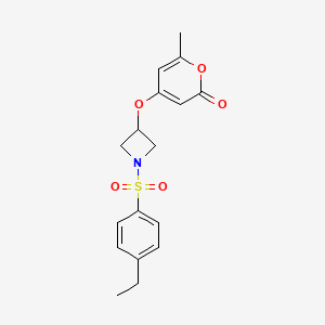 molecular formula C17H19NO5S B2611140 4-((1-((4-乙苯基)磺酰基)氮杂环丁-3-基)氧基)-6-甲基-2H-吡喃-2-酮 CAS No. 1798639-78-7