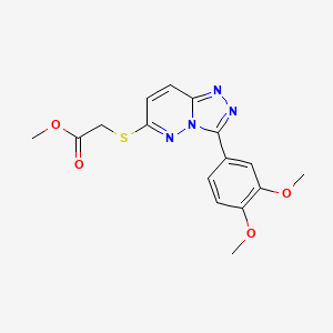 molecular formula C16H16N4O4S B2611150 Methyl 2-[[3-(3,4-dimethoxyphenyl)-[1,2,4]triazolo[4,3-b]pyridazin-6-yl]sulfanyl]acetate CAS No. 852437-95-7