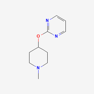 molecular formula C10H15N3O B2611159 2-[(1-Methylpiperidin-4-yl)oxy]pyrimidine CAS No. 2199970-66-4