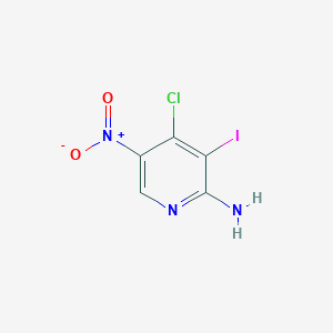 molecular formula C5H3ClIN3O2 B2611161 4-Chloro-3-iodo-5-nitropyridin-2-amine CAS No. 1310729-70-4