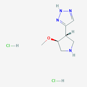 molecular formula C7H14Cl2N4O B2611168 4-[(3S,4S)-4-methoxypyrrolidin-3-yl]-1H-1,2,3-triazole dihydrochloride CAS No. 2307779-13-9