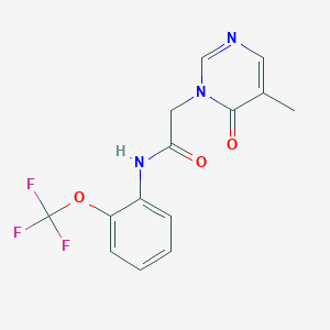 molecular formula C14H12F3N3O3 B2611171 2-(5-methyl-6-oxopyrimidin-1(6H)-yl)-N-(2-(trifluoromethoxy)phenyl)acetamide CAS No. 1351662-12-8