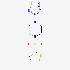 molecular formula C10H12N4O2S3 B2611172 1-(1,2,5-Thiadiazol-3-yl)-4-(thiophene-2-sulfonyl)piperazine CAS No. 2097901-38-5