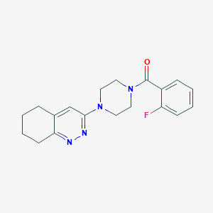 molecular formula C19H21FN4O B2611175 （2-氟苯基）（4-(5,6,7,8-四氢环辛诺林-3-基）哌嗪-1-基）甲酮 CAS No. 2034510-62-6