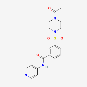 molecular formula C18H20N4O4S B2611196 {3-[(4-acetylpiperazinyl)sulfonyl]phenyl}-N-(4-pyridyl)carboxamide CAS No. 941831-10-3