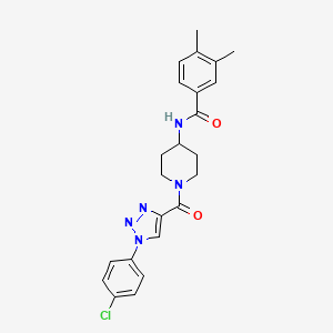 molecular formula C23H24ClN5O2 B2611197 N-(1-(1-(4-chlorophenyl)-1H-1,2,3-triazole-4-carbonyl)piperidin-4-yl)-3,4-dimethylbenzamide CAS No. 1251618-32-2