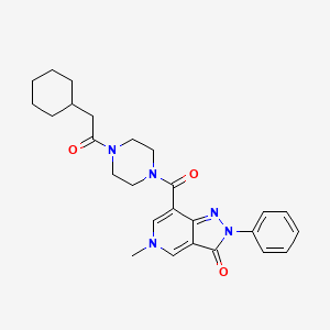 7-(4-(2-cyclohexylacetyl)piperazine-1-carbonyl)-5-methyl-2-phenyl-2H-pyrazolo[4,3-c]pyridin-3(5H)-one