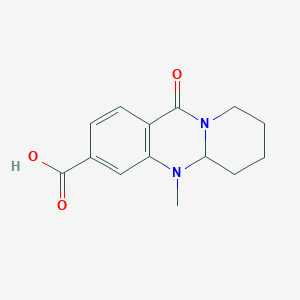 molecular formula C14H16N2O3 B2611223 5-Methyl-11-oxo-6,7,8,9-tetrahydro-5aH-pyrido[2,1-b]quinazoline-3-carboxylic acid CAS No. 2380059-40-3