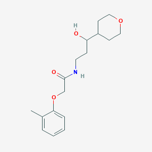 molecular formula C17H25NO4 B2611226 N-(3-hydroxy-3-(tetrahydro-2H-pyran-4-yl)propyl)-2-(o-tolyloxy)acetamide CAS No. 2034538-20-8