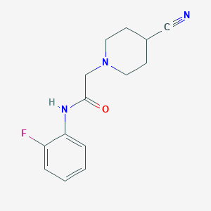 2-(4-cyanopiperidin-1-yl)-N-(2-fluorophenyl)acetamide