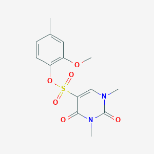 molecular formula C14H16N2O6S B2611241 (2-Methoxy-4-methylphenyl) 1,3-dimethyl-2,4-dioxopyrimidine-5-sulfonate CAS No. 869070-63-3