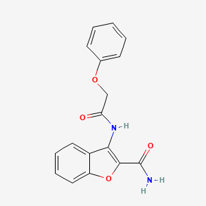 molecular formula C17H14N2O4 B2611245 3-(2-苯氧基乙酰氨基)苯并呋喃-2-甲酰胺 CAS No. 477294-67-0