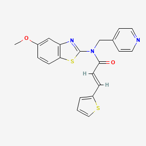 molecular formula C21H17N3O2S2 B2611258 (E)-N-(5-甲氧基苯并[d]噻唑-2-基)-N-(吡啶-4-基甲基)-3-(噻吩-2-基)丙烯酰胺 CAS No. 941958-06-1