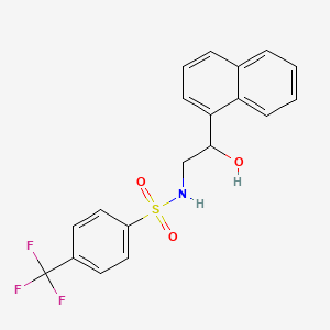 molecular formula C19H16F3NO3S B2611262 N-(2-羟基-2-(萘-1-基)乙基)-4-(三氟甲基)苯磺酰胺 CAS No. 1351598-01-0