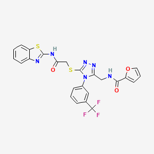 N-((5-((2-(benzo[d]thiazol-2-ylamino)-2-oxoethyl)thio)-4-(3-(trifluoromethyl)phenyl)-4H-1,2,4-triazol-3-yl)methyl)furan-2-carboxamide