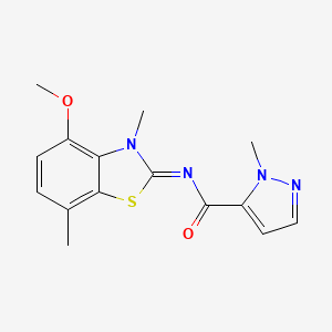 (E)-N-(4-methoxy-3,7-dimethylbenzo[d]thiazol-2(3H)-ylidene)-1-methyl-1H-pyrazole-5-carboxamide