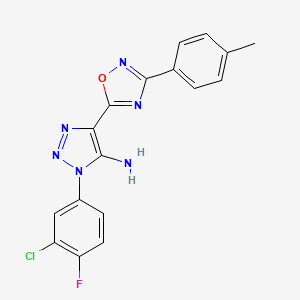 1-(3-chloro-4-fluorophenyl)-4-[3-(4-methylphenyl)-1,2,4-oxadiazol-5-yl]-1H-1,2,3-triazol-5-amine